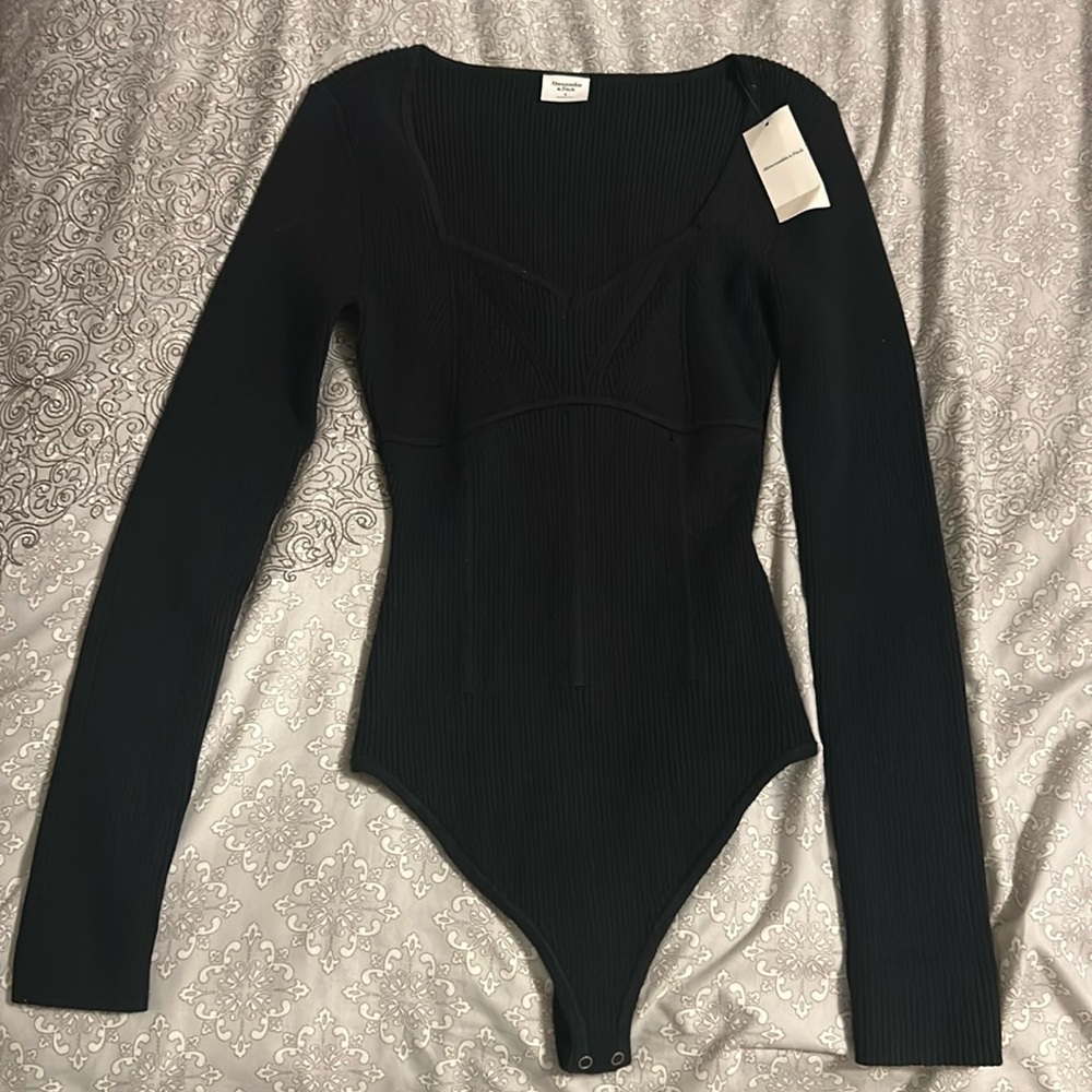 Abercrombie & Fitch Long Sleeve Black Bodysuit
